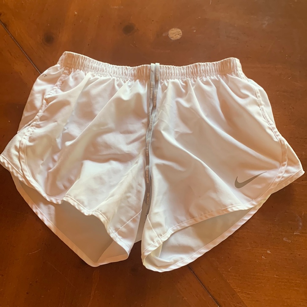 White Nike Running Shorts